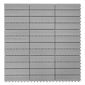 WPC Gartenfliese Rhone Holzoptik 1m2 Premium grau linear