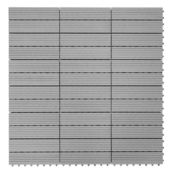 WPC Gartenfliese Rhone Holzoptik 1m2 Premium grau linear