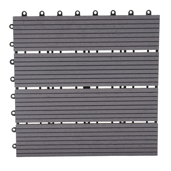 WPC Gartenfliese Rhone Holzoptik 1m2 Premium grau linear