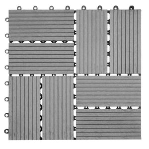 WPC Gartenfliese Rhone Holzoptik 1m2 Premium grau Vierecke