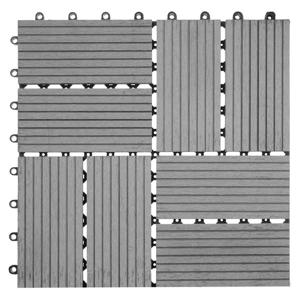 WPC Gartenfliese Rhone Holzoptik 1m2 Premium grau Vierecke
