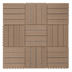 WPC Gartenfliese Rhone Holzoptik 1m2 Premium teak linear