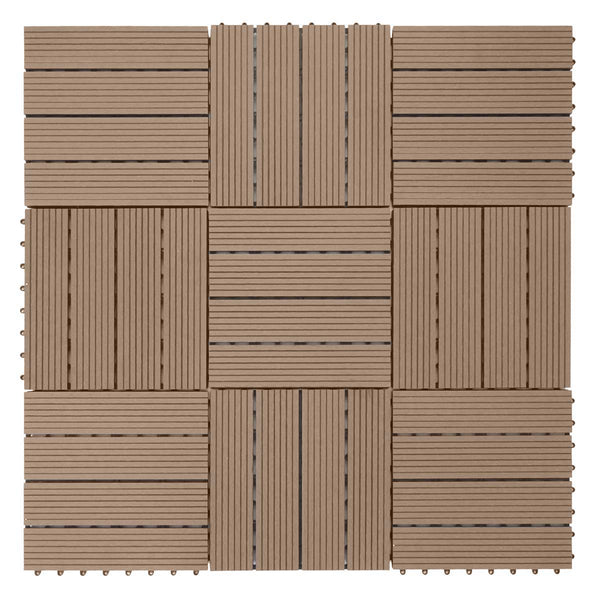 WPC Gartenfliese Rhone Holzoptik 1m2 Premium teak linear