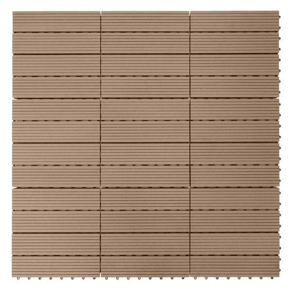 WPC Gartenfliese Rhone Holzoptik 1m2 Premium teak linear