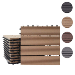 WPC Gartenfliese Rhone Holzoptik 1m2 Premium teak linear