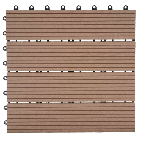 WPC Gartenfliese Rhone Holzoptik 1m2 Premium teak linear
