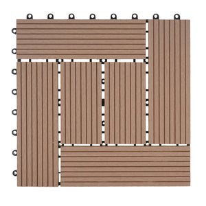 WPC Gartenfliese Rhone Holzoptik 1m2 Premium teak versetzt