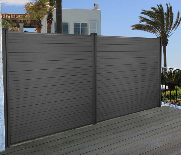 WPC-Pfosten Sarthe Zaun Stecksystem 240cm anthrazit