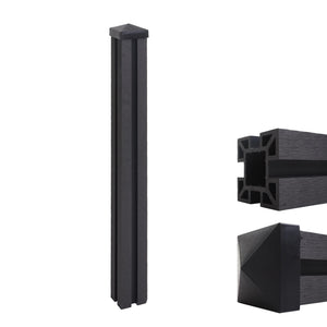 WPC-Pfosten Sarthe Zaun Stecksystem 98cm anthrazit