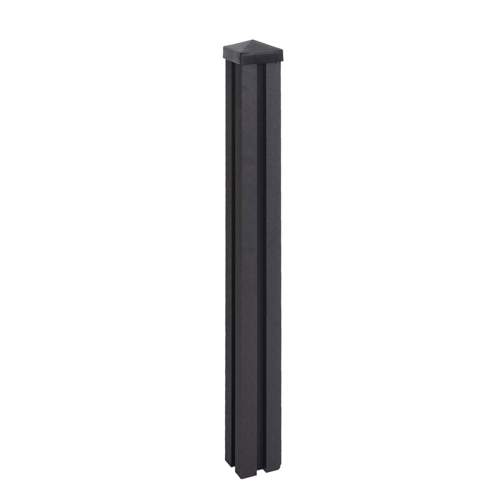 WPC-Pfosten Sarthe Zaun Stecksystem 98cm anthrazit