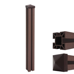 WPC-Pfosten Sarthe Zaun Stecksystem 98cm braun