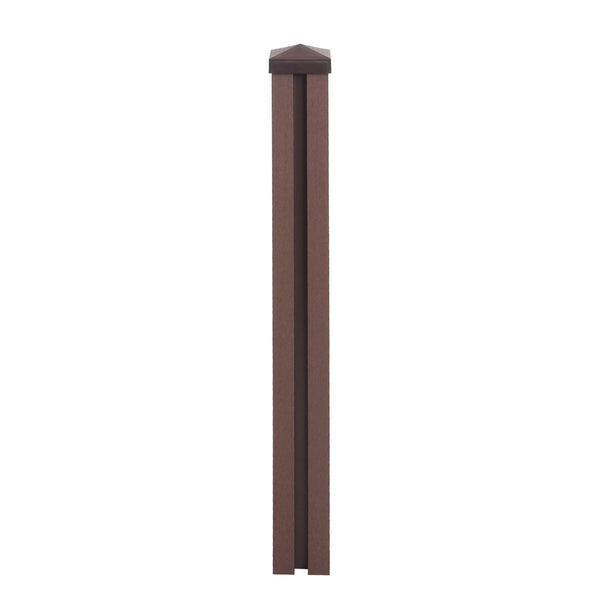 WPC-Pfosten Sarthe Zaun Stecksystem 98cm braun
