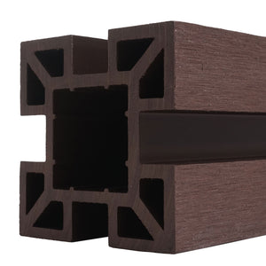 WPC-Pfosten Sarthe Zaun Stecksystem 98cm braun