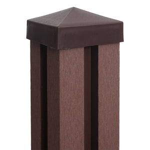 WPC-Pfosten Sarthe Zaun Stecksystem 98cm braun