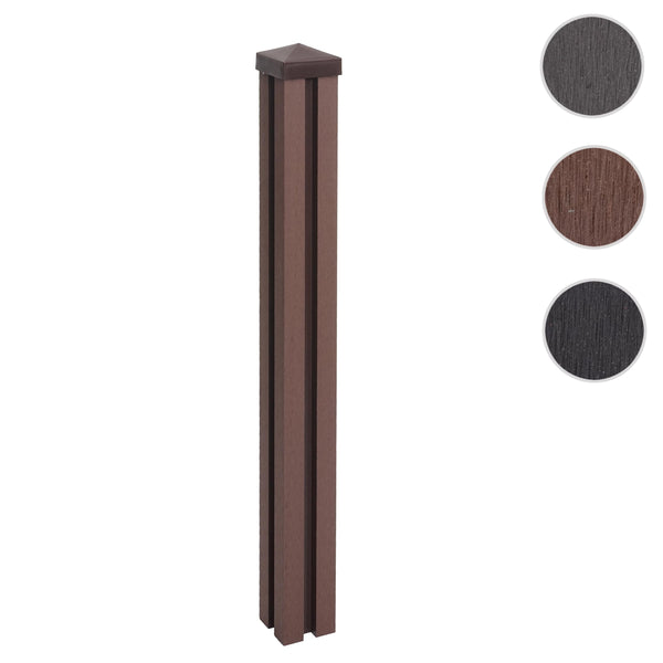 WPC-Pfosten Sarthe Zaun Stecksystem 98cm braun