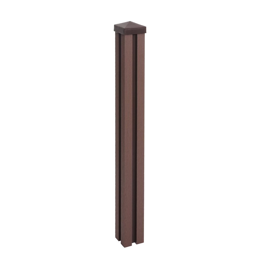 WPC-Pfosten Sarthe Zaun Stecksystem 98cm braun