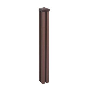 WPC-Pfosten Sarthe Zaun Stecksystem 98cm braun
