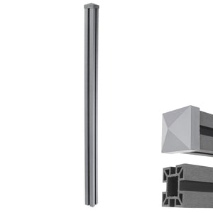 WPC-Pfosten Sarthe Zaun Stecksystem 1,88m grau
