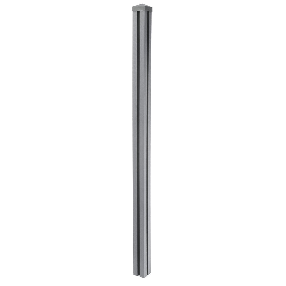 WPC-Pfosten Sarthe Zaun Stecksystem 1,88m grau