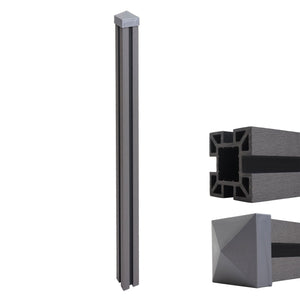 WPC-Pfosten Sarthe Zaun Stecksystem 240cm grau