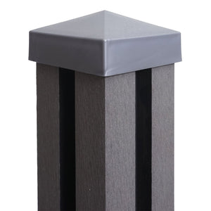 WPC-Pfosten Sarthe Zaun Stecksystem 240cm grau