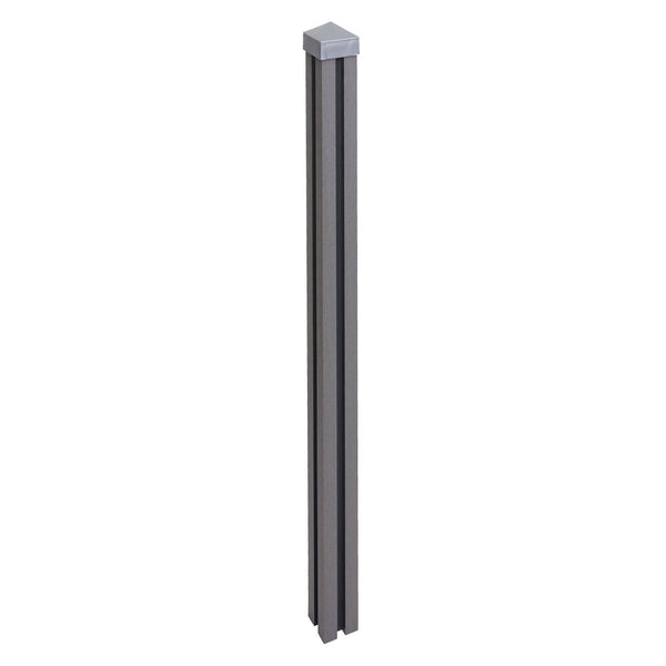 WPC-Pfosten Sarthe Zaun Stecksystem 240cm grau