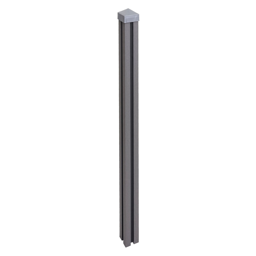 WPC-Pfosten Sarthe Zaun Stecksystem 240cm grau