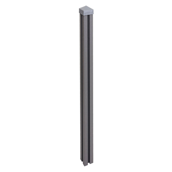 WPC-Pfosten Sarthe Zaun Stecksystem 240cm grau