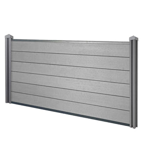 WPC-Pfosten Sarthe Zaun Stecksystem 98cm grau