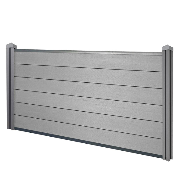 WPC-Pfosten Sarthe Zaun Stecksystem 98cm grau