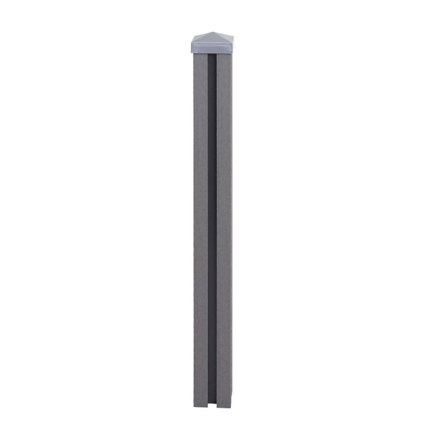 WPC-Pfosten Sarthe Zaun Stecksystem 98cm grau