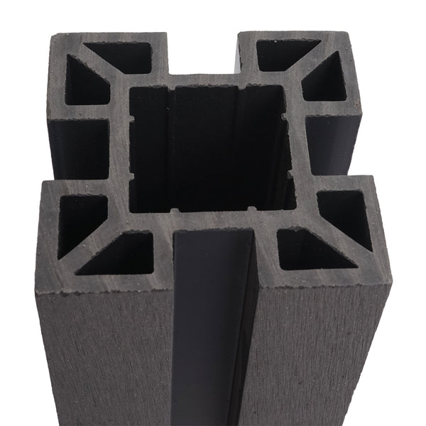 WPC-Pfosten Sarthe Zaun Stecksystem 98cm grau