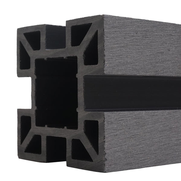 WPC-Pfosten Sarthe Zaun Stecksystem 98cm grau