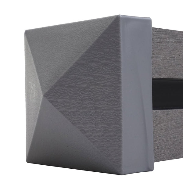 WPC-Pfosten Sarthe Zaun Stecksystem 98cm grau