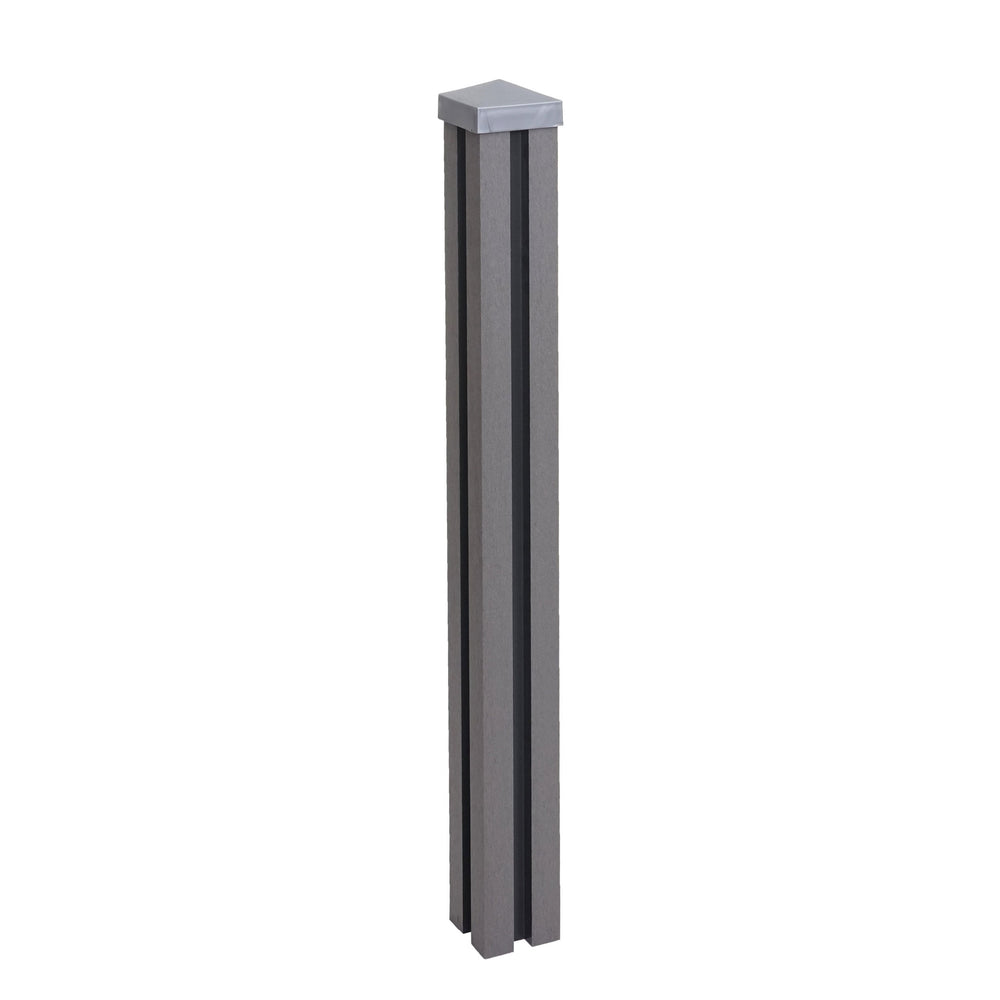 WPC-Pfosten Sarthe Zaun Stecksystem 98cm grau