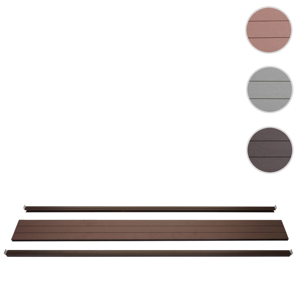 WPC Sichtschutz Abschluss-Set mit Pfosten 180cm braun Savon