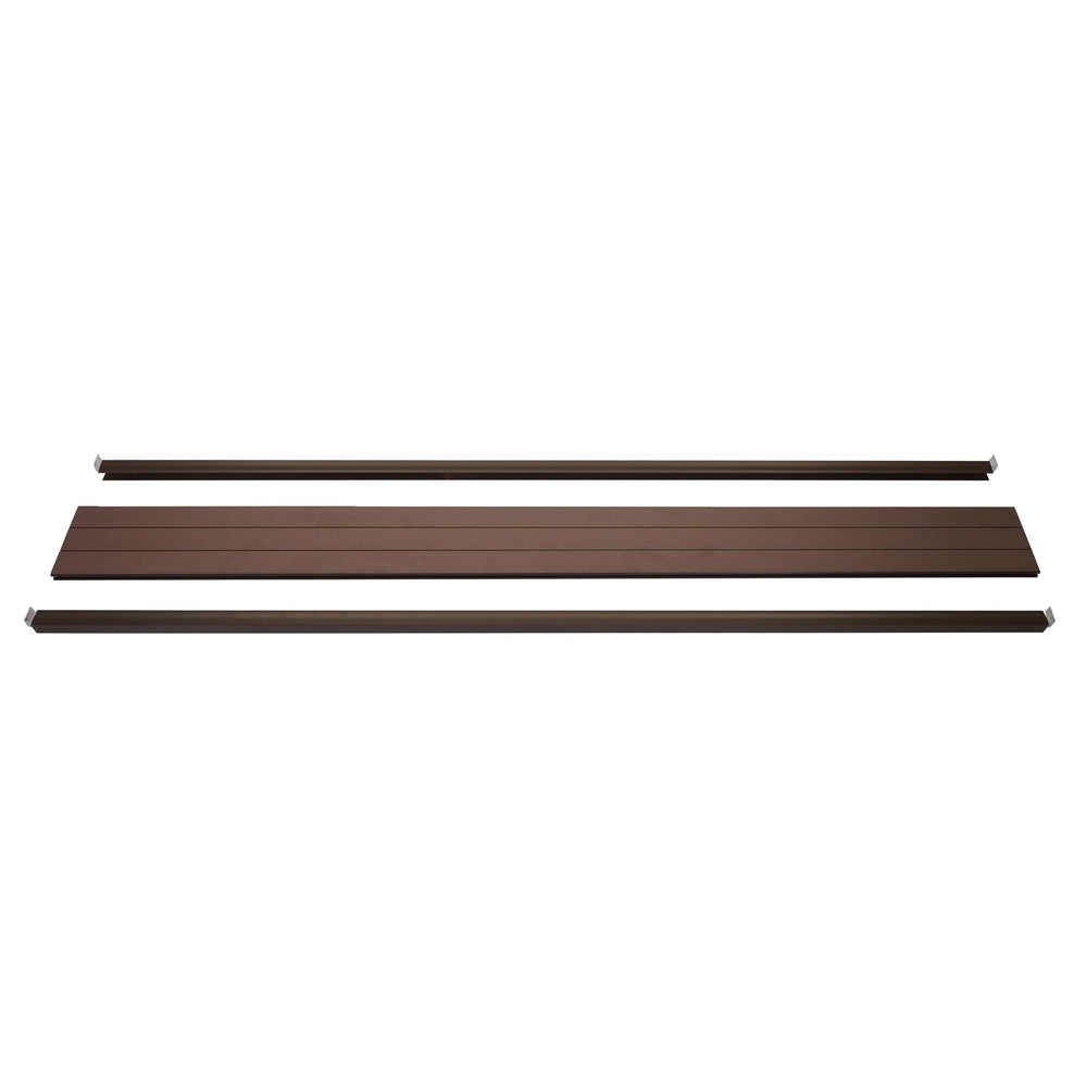 WPC Sichtschutz Abschluss-Set mit Pfosten 180cm braun Savon