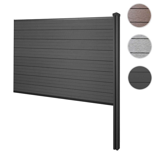 WPC-Sichtschutz Sarthe Erweiterung zum Einbetonieren 188cm anthrazit