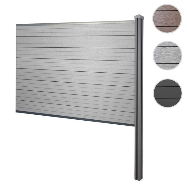WPC-Sichtschutz Sarthe Erweiterung zum Einbetonieren 188cm grau
