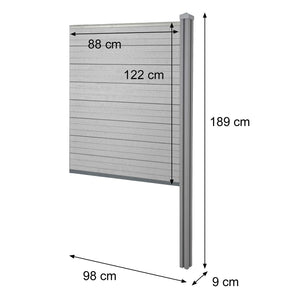 WPC-Sichtschutz Sarthe Erweiterung schmal zum Einbetonieren 98cm anthrazit