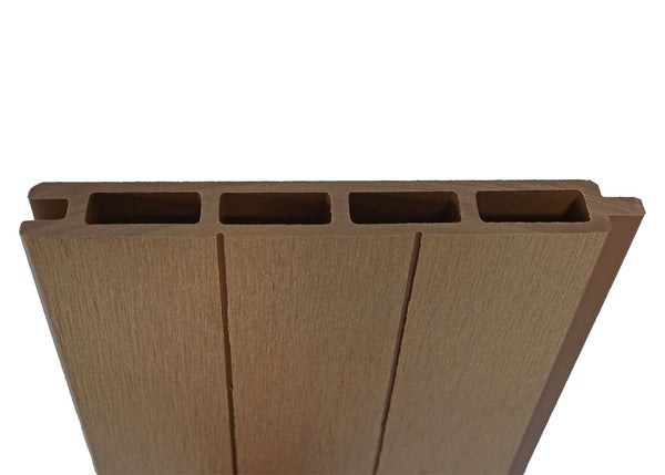 WPC-Sichtschutz Sarthe Erweiterungselement niedrig Alu-Pfosten 1,85m teak