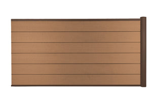 WPC-Sichtschutz Sarthe Erweiterungselement niedrig Alu-Pfosten 1,85m teak