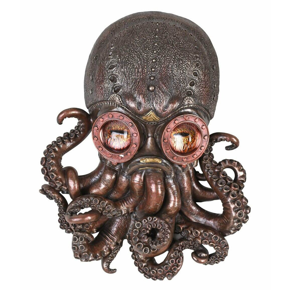 STEAMPUNK OCTOPUS KRAKE WANDDEKO TINTENFISCH KOPF WANDFIGUR