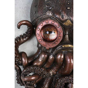 STEAMPUNK OCTOPUS KRAKE WANDDEKO TINTENFISCH KOPF WANDFIGUR