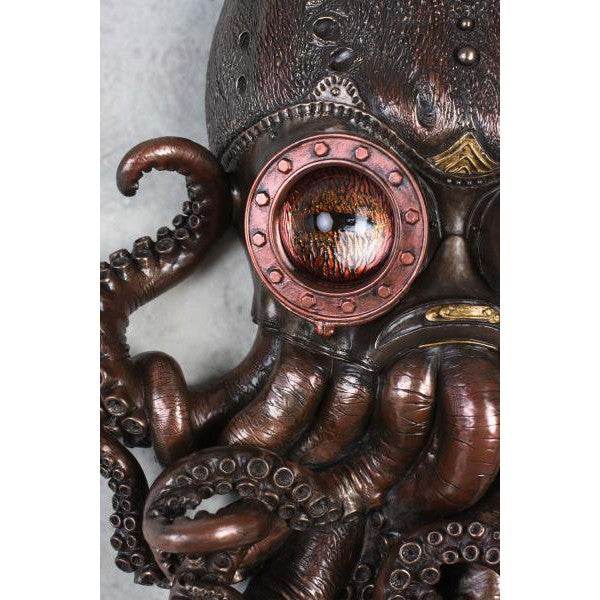 STEAMPUNK OCTOPUS KRAKE WANDDEKO TINTENFISCH KOPF WANDFIGUR