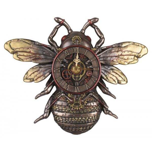 STEAMPUNK WANDUHR BIENE RETRO FUTURISMUS WANDFIGUR BIENENKÖNIGIN