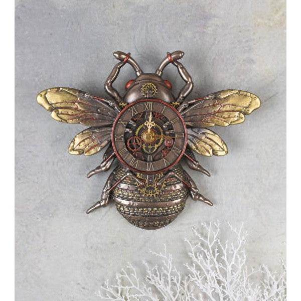 STEAMPUNK WANDUHR BIENE RETRO FUTURISMUS WANDFIGUR BIENENKÖNIGIN