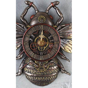 STEAMPUNK WANDUHR BIENE RETRO FUTURISMUS WANDFIGUR BIENENKÖNIGIN