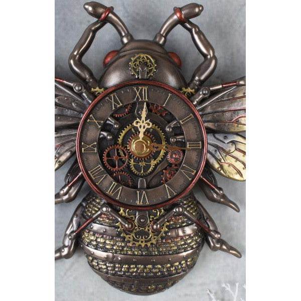 STEAMPUNK WANDUHR BIENE RETRO FUTURISMUS WANDFIGUR BIENENKÖNIGIN