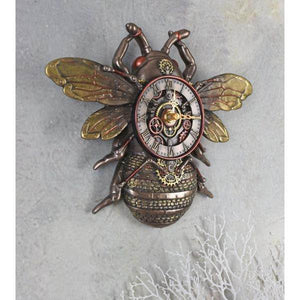 STEAMPUNK WANDUHR BIENE RETRO FUTURISMUS WANDFIGUR BIENENKÖNIGIN
